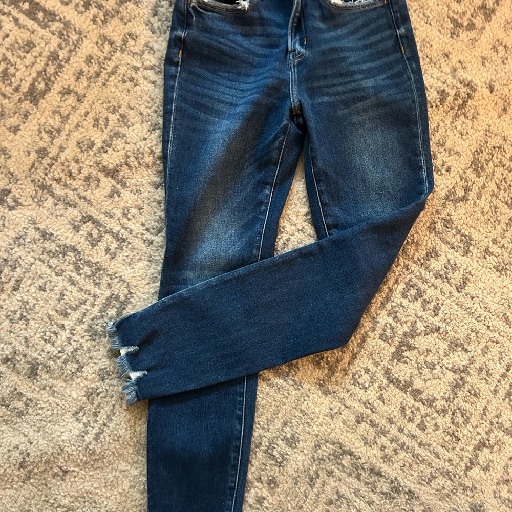 Flying Monkey skinny frayed hem- Stylish Blue Women's Jeans